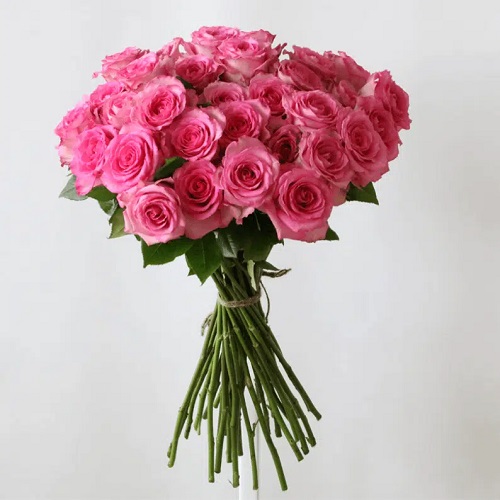 35 PINK ROSES STEMS