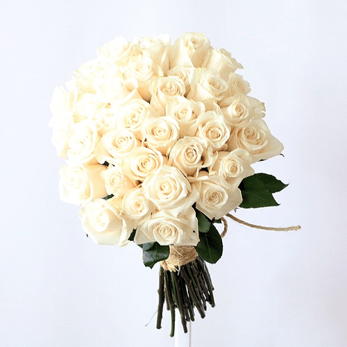 35 WHITE ROSES BOUQUET