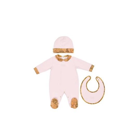 PINK NEWBORN SLEEPSUIT, HAT & BIB