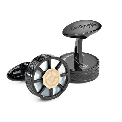 MONTEGRAPPA BLACK WHEEL CUFFLINKS